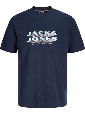 Jack & Jones Jcofusıon Jj Brandıng Tee Ss Crew Neck Lacivert Erkek T-Shirt 12289880