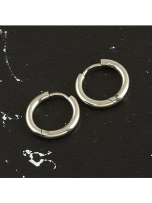 İsmiyle Al Çelik Halka Küpe 1 cm