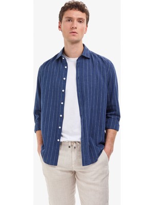 Pierre Cardin Erkek Lacivert Regular Fit Uzun Kollu Gömlek 50320900-VR033
