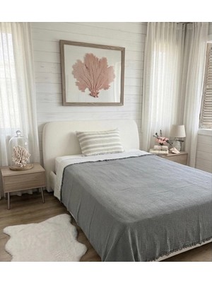 %100 Organik Pamuk 4 Kat Müslin Tek Kişilik Çok Amaçlı Yatak Örtüsü ve Pike (240X160 cm