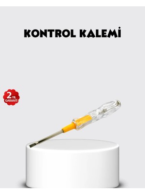 Antalya Mermerit ve Granit Neon Lambalı Elektrik Kontrol Kalemi Nikel Kaplama 110-220V