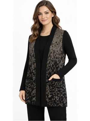 uludağ triko Kadın Anne Triko Yelek Kar Desen BGL-ST05301