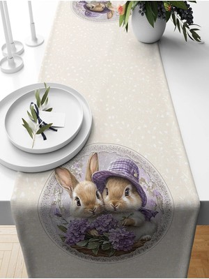 Bertille Home Ilkbahar Serisi 140X40 cm Dijital Baskılı Runner (Spring Easter Paskalya)