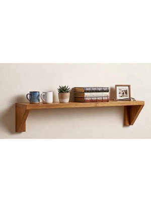 Liora Commerce Ahşap Dekoratif Duvar Rafı - El Yapımı Masif Ahşap
