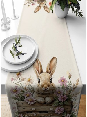 Bertille Home Ilkbahar Serisi 140X40 cm Dijital Baskılı Runner (Spring Easter Paskalya)