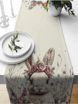 Bertille Home Ilkbahar Serisi 140X40 cm Dijital Baskılı Runner (Spring Easter Paskalya)