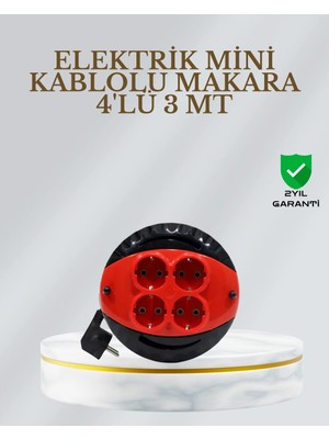 Antalya Mermerit ve Granit Ce Belgeli 3 Metre 4’lü Kablolu Priz Makara