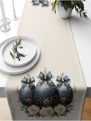 Bertille Home Ilkbahar Serisi 140X40 cm Dijital Baskılı Runner (Spring Easter Paskalya)
