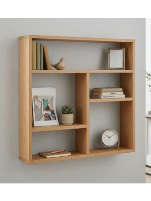 Liora Commerce Ahşap Duvar Monteli Kitaplık ve Eşya Rafı - El Yapımı Masif Ahşap