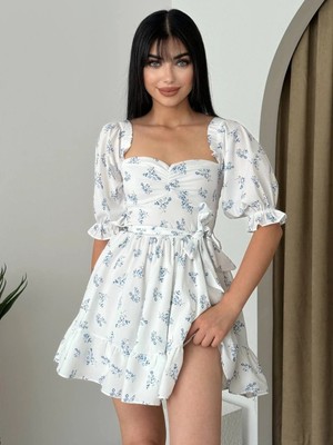 Stores36 Rucka Belden Bağlamalı Mini Elbise