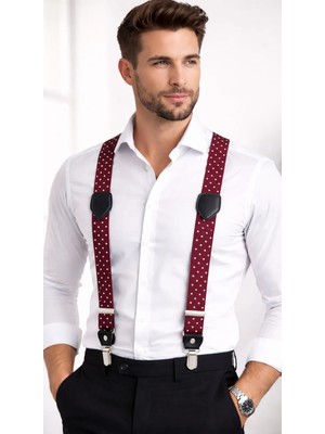 Başkent Çanta Bordo Puantiyeli Pantolon Askısı