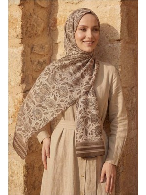 Mimelif Floral Pamuk Vual Desenli Şal