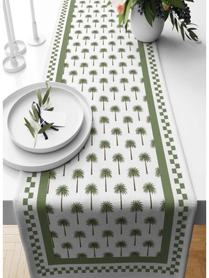 Bertille Home Palmiye Serisi 140X40 cm Dijital Baskılı Runner (Palm Tree)