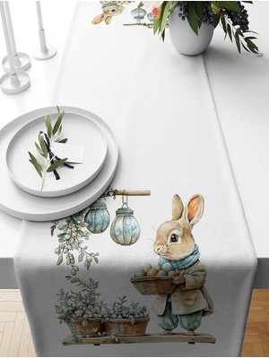 Bertille Home Ilkbahar Serisi 140X40 cm Dijital Baskılı Runner (Spring Easter Paskalya)