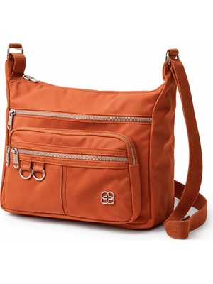 Mg Concept Kadın Omuz Çantası – Çok Gözlü Fermuarlı Günlük Kullanım Hafif Çapraz Askılı Çanta Mavi Vizon Turuncu