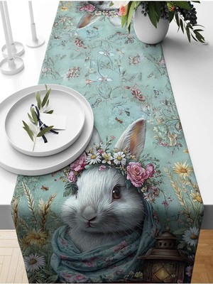Bertille Home Ilkbahar Serisi 140X40 cm Dijital Baskılı Runner (Spring Easter Paskalya)