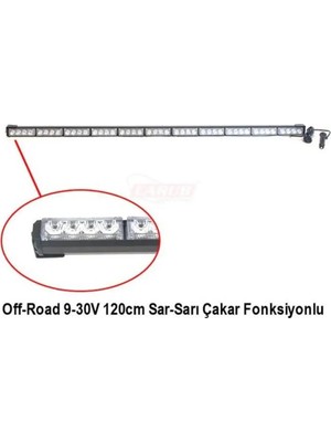 Ahmet Otomotiv 9V-30V LED Bar Off-Road Turuncu Flaslı 10 Fonksiyonlu (120 Cm)
