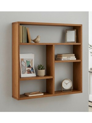 Liora Commerce Ahşap Duvar Monteli Kitaplık ve Eşya Rafı - El Yapımı Masif Ahşap