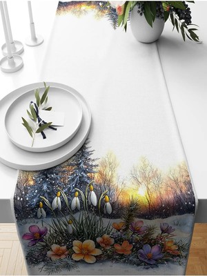Bertille Home Ilkbahar Serisi 140X40 cm Dijital Baskılı Runner (Spring Easter Paskalya)