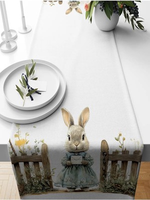 Bertille Home Ilkbahar Serisi 140X40 cm Dijital Baskılı Runner (Spring Easter Paskalya)