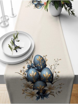 Bertille Home Ilkbahar Serisi 140X40 cm Dijital Baskılı Runner (Spring Easter Paskalya)