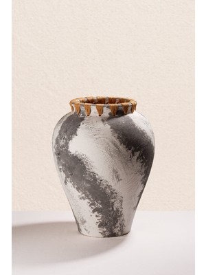 Paşabahçe Rustik Seramik Dekoratif Küp L 50 cm Vazo