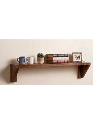Liora Commerce Ahşap Dekoratif Duvar Rafı - El Yapımı Masif Ahşap