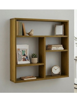 Liora Commerce Ahşap Duvar Monteli Kitaplık ve Eşya Rafı - El Yapımı Masif Ahşap