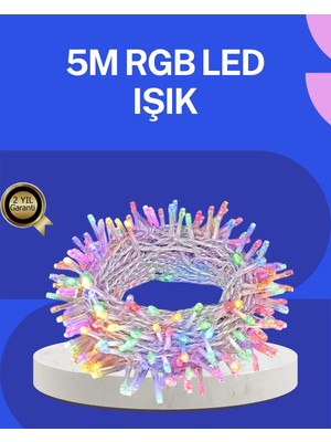 Antalya Mermerit ve Granit 5 Metre Şeffaf Kablo LED Peri Işığı 50 Ampullü Dekoratif LED