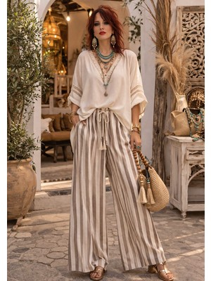 Beli Lastikli Saten Pantolon