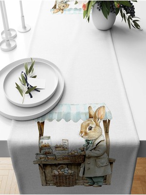 Bertille Home Ilkbahar Serisi 140X40 cm Dijital Baskılı Runner (Spring Easter Paskalya)