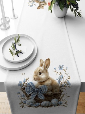 Bertille Home Ilkbahar Serisi 140X40 cm Dijital Baskılı Runner (Spring Easter Paskalya)