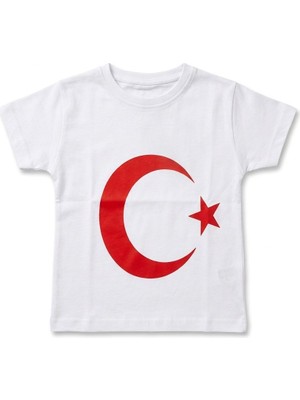 Adc 23 Nisan Ay Yıldız Baskılı Çocuk %100 Pamuk Tişört/“okul Gösterisi Için Özel”