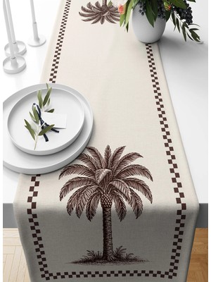 Bertille Home Palmiye Serisi 140X40 cm Dijital Baskılı Runner (Palm Tree)