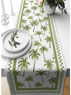 Bertille Home Palmiye Serisi 140X40 cm Dijital Baskılı Runner (Palm Tree)