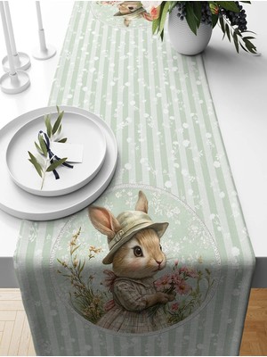 Bertille Home Ilkbahar Serisi 140X40 cm Dijital Baskılı Runner (Spring Easter Paskalya)