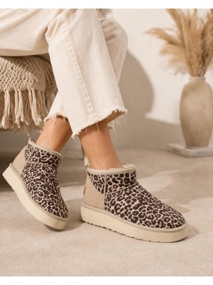 Pierre Cardin Leopar Kadın Bot PC-55184 Bej