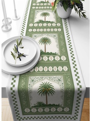 Bertille Home Palmiye Serisi 140X40 cm Dijital Baskılı Runner (Palm Tree)