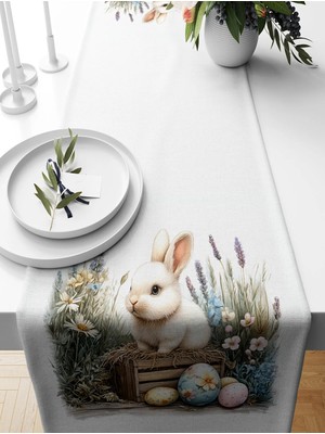 Bertille Home Ilkbahar Serisi 140X40 cm Dijital Baskılı Runner (Spring Easter Paskalya)