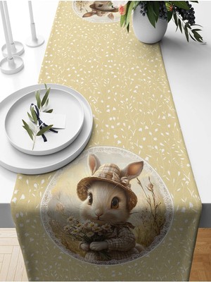 Bertille Home Ilkbahar Serisi 140X40 cm Dijital Baskılı Runner (Spring Easter Paskalya)