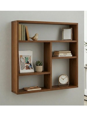 Liora Commerce Ahşap Duvar Monteli Kitaplık ve Eşya Rafı - El Yapımı Masif Ahşap