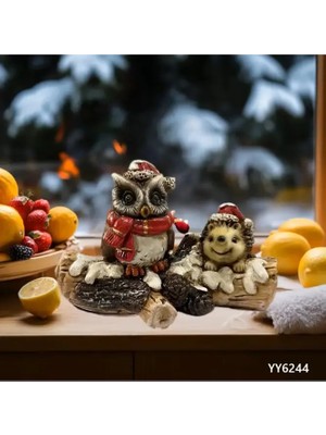 Yoyomold Dal Üzerinde Üşüyen Baykuş ve Kirpi Biblo Silikon Kalıp