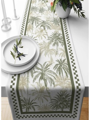 Bertille Home Palmiye Serisi 140X40 cm Dijital Baskılı Runner (Palm Tree)