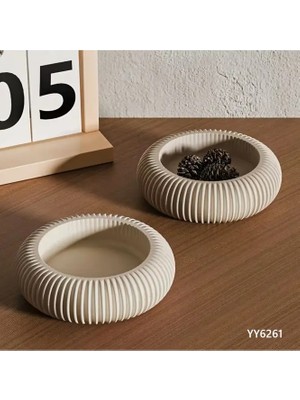 Yoyomold Çizgili Yuvarlak Tasarım Mumluk Silikon Kalıp