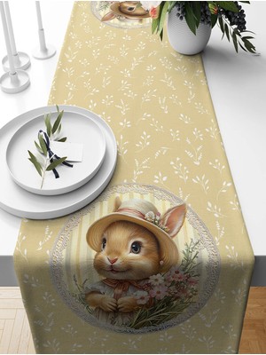Bertille Home Ilkbahar Serisi 140X40 cm Dijital Baskılı Runner (Spring Easter Paskalya)