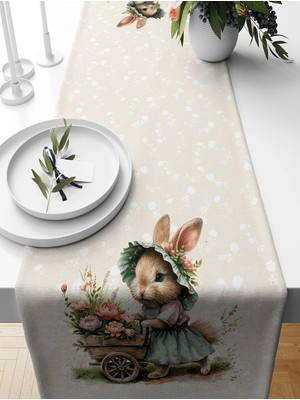 Bertille Home Ilkbahar Serisi 140X40 cm Dijital Baskılı Runner (Spring Easter Paskalya)