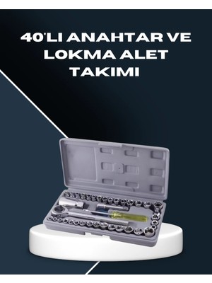Antalya Mermerit ve Granit Dayanıklı Karbon Çelik 40 Parça Lokma ve Cırcır Anahtar Seti