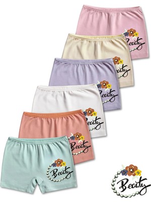 Panfilia Giza Kids %95 Pamuklu Kız Çocuk Süprem Penye Boxer Külot Iç Çamaşır 6lı Set