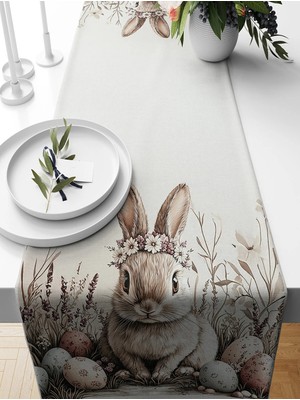 Bertille Home Ilkbahar Serisi 140X40 cm Dijital Baskılı Runner (Spring Easter Paskalya)