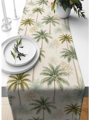 Bertille Home Palmiye Serisi 140X40 cm Dijital Baskılı Runner (Palm Tree)